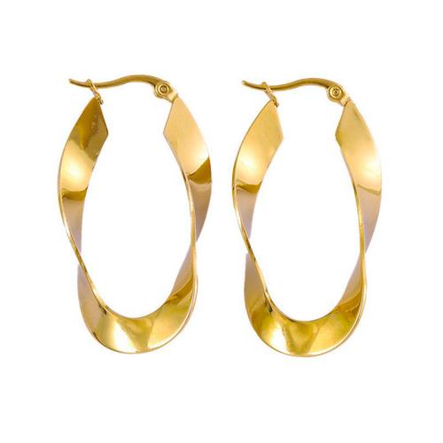 Boucle d'oreille en acier inoxydable Dangle, Acier inoxydable 304, Plaqué or 18K, bijoux de mode & Polis à la main & pour femme, Vendu par paire