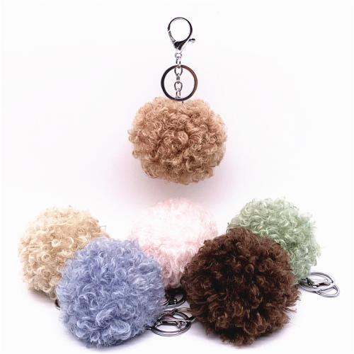 Fur Plush Key Chain, Zinc Alloy, with Polyester, multifunctional & Unisex 170mm 