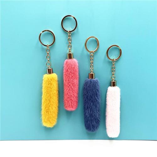 Fur Plush Key Chain, Zinc Alloy, with Polyester, multifunctional & Unisex 170mm 