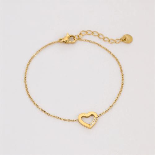 Bracelets en acier inoxydable, Acier inoxydable 304, Placage, pour femme & avec strass & creux, plus de couleurs à choisir, Vendu par PC