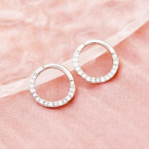 Brass Nose Piercing Jewelry, plated, fashion jewelry & micro pave cubic zirconia 