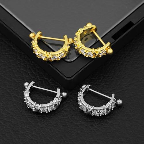 Stainless Steel Belly Ring, 304 Stainless Steel, with Alloy, plated, fashion jewelry & micro pave cubic zirconia 