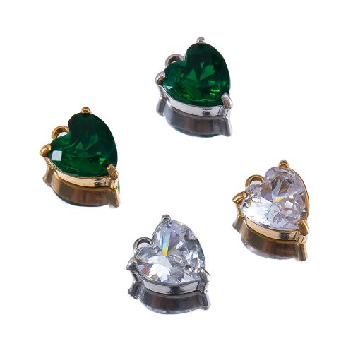 pendentif en verre , Acier inoxydable 304, avec verre, coeur, Placage, DIY, plus de couleurs à choisir Vendu par sac