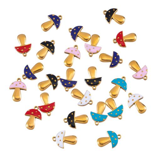 Emaille Edelstahl Anhänger, 304 Edelstahl, Pilz, plattiert, DIY, keine, 10PCs/Tasche, verkauft von Tasche