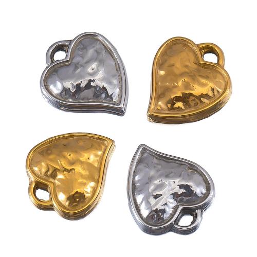 pendentifs de cœur en inox , Acier inoxydable 304, coeur, Placage, DIY, plus de couleurs à choisir Vendu par sac