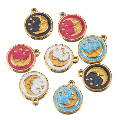 Emaille Edelstahl Anhänger, 304 Edelstahl, plattiert, DIY, keine, 10PCs/Tasche, verkauft von Tasche