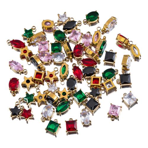 pendentif en verre , Acier inoxydable 304, avec verre, Placage, DIY, plus de couleurs à choisir Vendu par sac