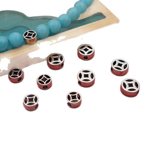 Perles intercalaires en alliage de zinc, Placage de couleur argentée, DIY Vendu par sac[