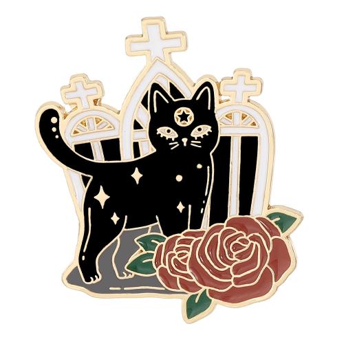 Broche Halloween, alliage de zinc, Placage, Halloween Design & unisexe & styles différents pour le choix & émail, doré, Vendu par PC