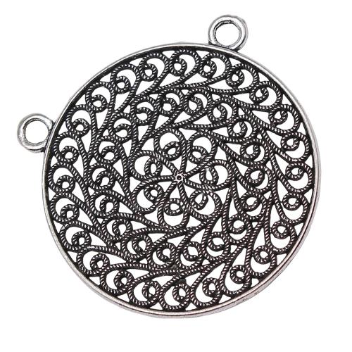 Hohle Zink Legierung Anschluss, Zinklegierung, rund, plattiert, DIY, verkauft von PC