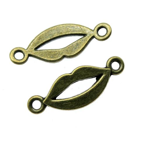 Zink Legierung Anhänger Verbinder, Zinklegierung, Lippe, plattiert, DIY & hohl, antike Bronzefarbe, 10PCs/Tasche, verkauft von Tasche