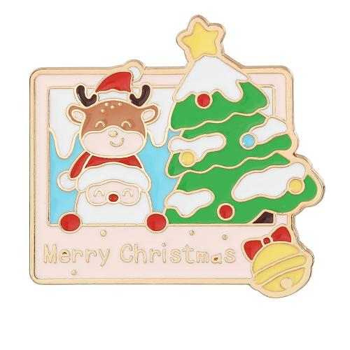 Broche de bijoux de Noël, alliage de zinc, Placage, unisexe & émail, doré, Vendu par PC[