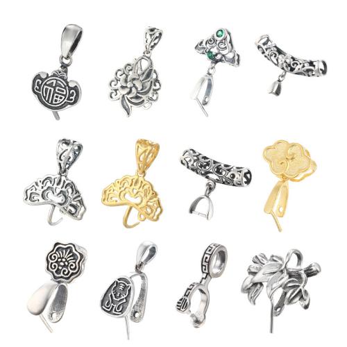 Sterlingsilber Kneifen Schlaufe, 925er Sterling Silber, DIY & verschiedene Stile für Wahl, verkauft von PC[