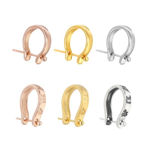 Sterlingsilber Kneifen Schlaufe, 925er Sterling Silber, DIY & verschiedene Stile für Wahl, verkauft von PC[