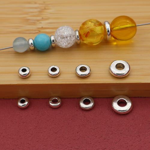 Perles intercalaires en alliage de zinc, Placage de couleur argentée, DIY Vendu par sac[