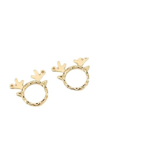 Brass Connector, Antlers, gold color plated, Christmas Design & DIY, golden 