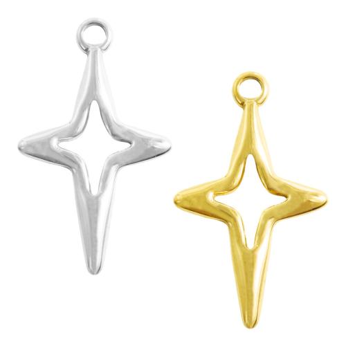 Stainless Steel Star Pendant, 304 Stainless Steel, plated, DIY & hollow 