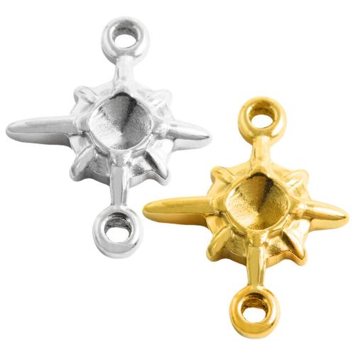 Monture de pendentif en acier inoxydable, Acier inoxydable 304, croix, Placage, DIY & double trou, plus de couleurs à choisir Vendu par sac