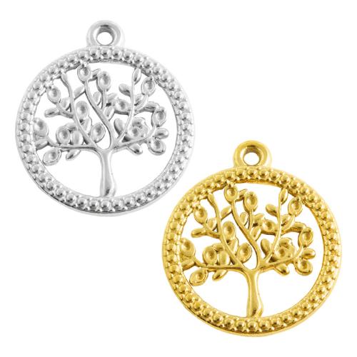 Stainless Steel Pendants, 304 Stainless Steel, Tree, plated, DIY & hollow 