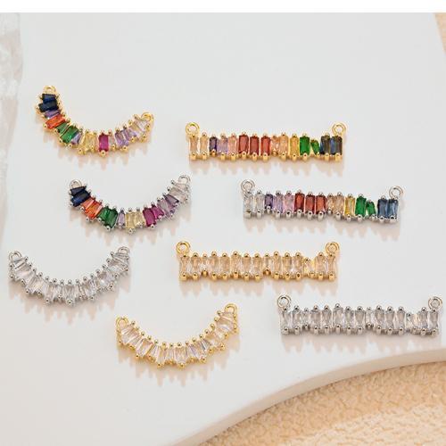 Cubic Zirconia Micro Pave Brass Pendant, plated, DIY & micro pave cubic zirconia 