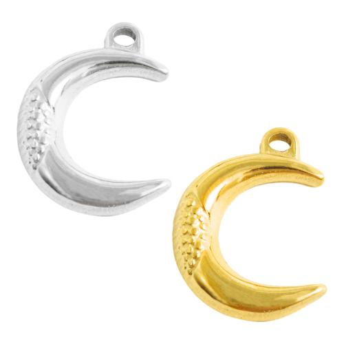 Stainless Steel Pendants, 304 Stainless Steel, Moon, plated, DIY 
