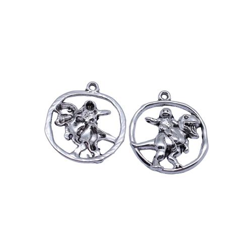 Zinc Alloy Animal Pendants, plated, DIY & hollow, antique silver color 