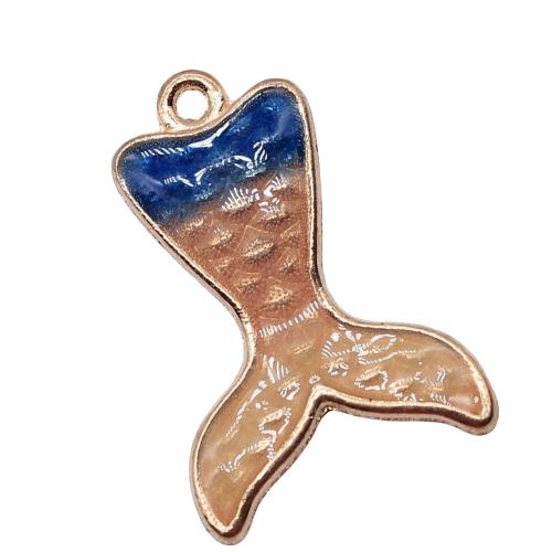 Colgantes de esmalte de la aleación del cinc, aleación de zinc, Cola de sirena, chapado, Bricolaje, 10PCs/Bolsa, Vendido por Bolsa