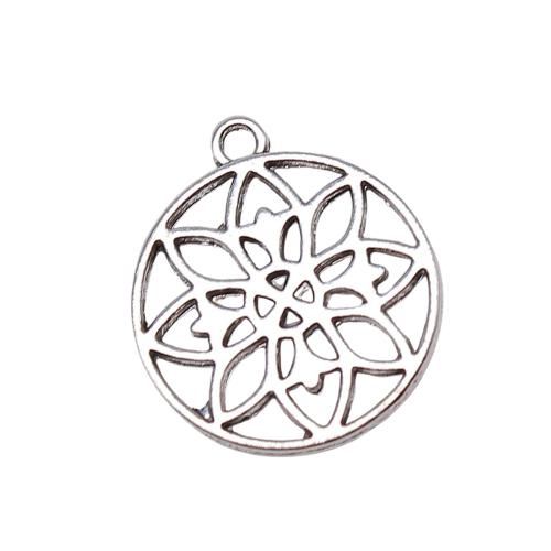 Pendentifs creux en alliage de zinc, Rond, Placage, DIY Vendu par sac