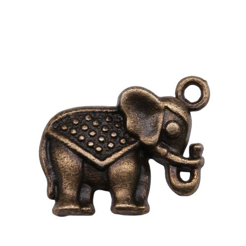 Zinc Alloy Animal Pendants, Elephant, plated, DIY, antique bronze color 
