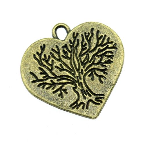 Colgantes de Aleación de Zinc en Forma de Corazón, chapado, Bricolaje, color de bronce antiguo, 10PCs/Bolsa, Vendido por Bolsa