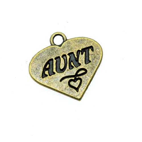 Colgantes de Aleación de Zinc en Forma de Corazón, chapado, Bricolaje, color de bronce antiguo, 10PCs/Bolsa, Vendido por Bolsa