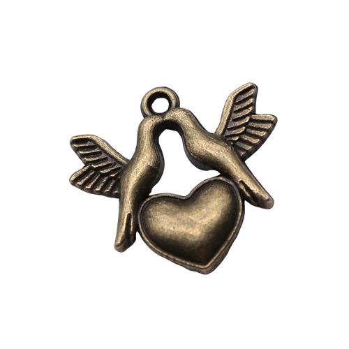 Zinc Alloy Animal Pendants, plated, DIY & hollow, antique bronze color 