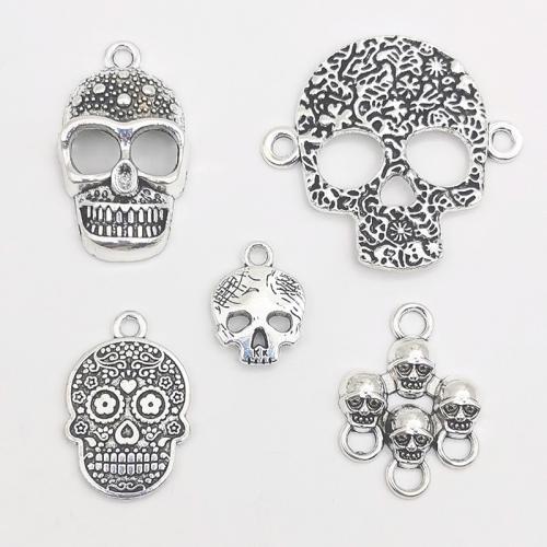 Colgantes de Aleación de Zinc en Forma Calavera, chapado, Diseño de Halloween & Bricolaje & diferentes estilos para la opción, Vendido por UD