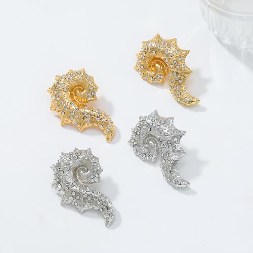 Zink Legierung Strass Ohrstecker, Zinklegierung, goldfarben plattiert, Modeschmuck & mit Strass, keine, verkauft von Paar