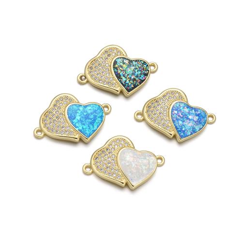 Цирконий Микро вымощает Латунный разъем, Латунь, с опал, Другое покрытие, DIY & инкрустированное микро кубического циркония & 1/1 петля, Много цветов для выбора, продается PC