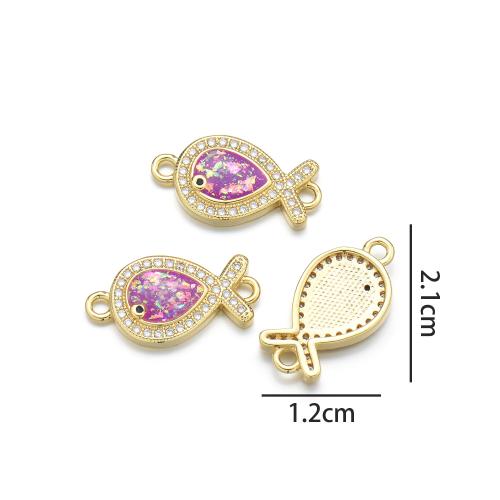 Cubic Zirconia Micro Pave Brass Pendant, with Opal, plated, DIY & micro pave cubic zirconia 