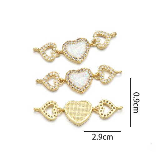 Цирконий Микро вымощает Латунный разъем, Латунь, с опал, Другое покрытие, DIY & инкрустированное микро кубического циркония & 1/1 петля, Много цветов для выбора, продается PC