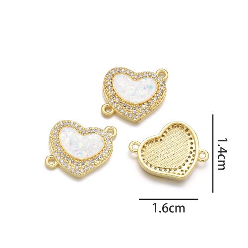 Цирконий Микро вымощает Латунный разъем, Латунь, с опал, Другое покрытие, DIY & инкрустированное микро кубического циркония & 1/1 петля, Много цветов для выбора, продается PC