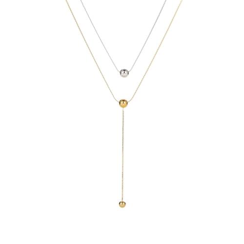 ステンレス鋼のジュエリーネックレス, 304ステンレススチール, メッキ, ダブルレイヤー & ファッションジュエリー & 女性用, 無色, 売り手 パソコン