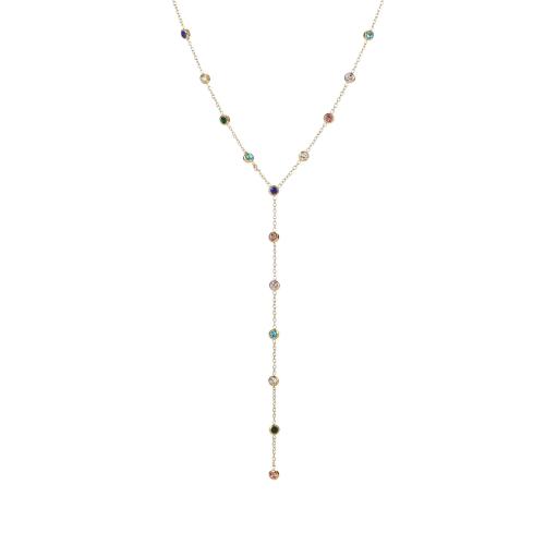 Zirkonia Edelstahl Halskette, 304 Edelstahl, mit kubischer Zirkonia, plattiert, Modeschmuck & für Frau, keine, verkauft von PC