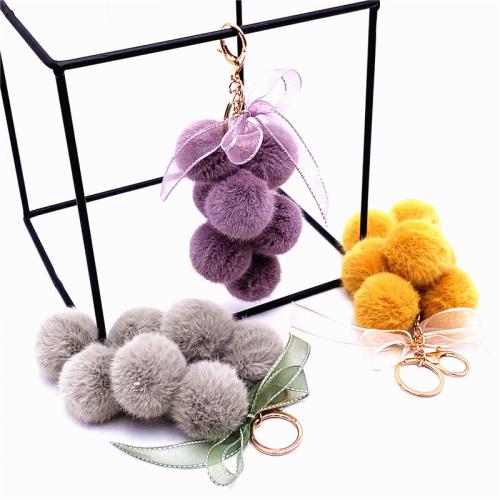 Fur Plush Key Chain, Zinc Alloy, with Polyester, multifunctional & Unisex 200mm 