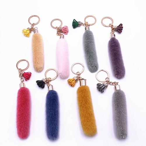 Fur Plush Key Chain, Zinc Alloy, with Polyester, multifunctional & Unisex 170mm 