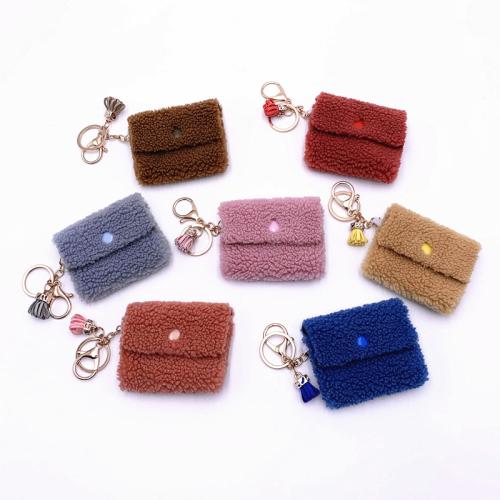Fur Plush Key Chain, Zinc Alloy, with Polyester, multifunctional & Unisex 