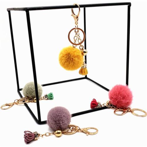 Fur Plush Key Chain, Zinc Alloy, with Polyester, multifunctional & Unisex 120mm 