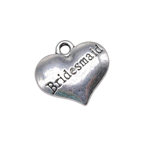 Colgantes de Aleación de Zinc en Forma de Corazón, chapado, Bricolaje, 10PCs/Bolsa, Vendido por Bolsa