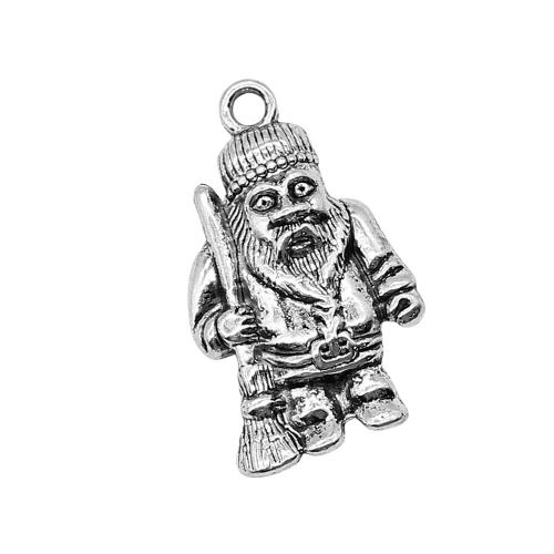 Colgantes de Aleación de Zinc en Forma Personaje, chapado, Bricolaje, 10PCs/Bolsa, Vendido por Bolsa