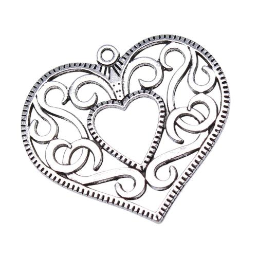 Colgantes de Aleación de Zinc en Forma de Corazón, chapado, Bricolaje & hueco, Vendido por UD