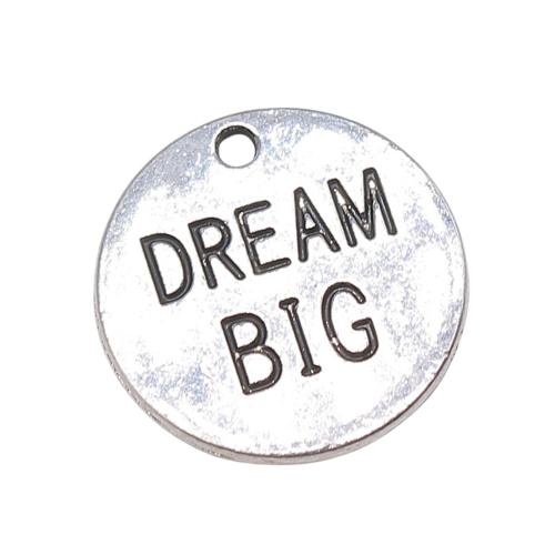 le pendentif d'étiquette en alliage de zinc, Rond, Placage, DIY, Vendu par PC