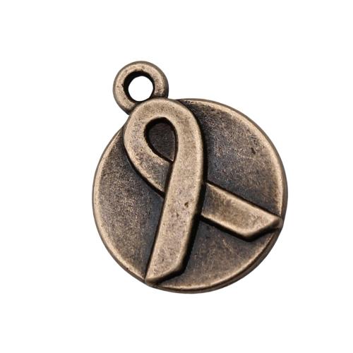 Bijoux pendentifs en Zinc alliage , alliage de zinc, Rond, Placage, DIY, couleur bronze antique Vendu par sac