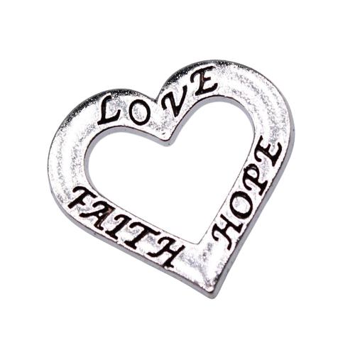 Colgantes de Aleación de Zinc en Forma de Corazón, chapado, Bricolaje & hueco, 10PCs/Bolsa, Vendido por Bolsa